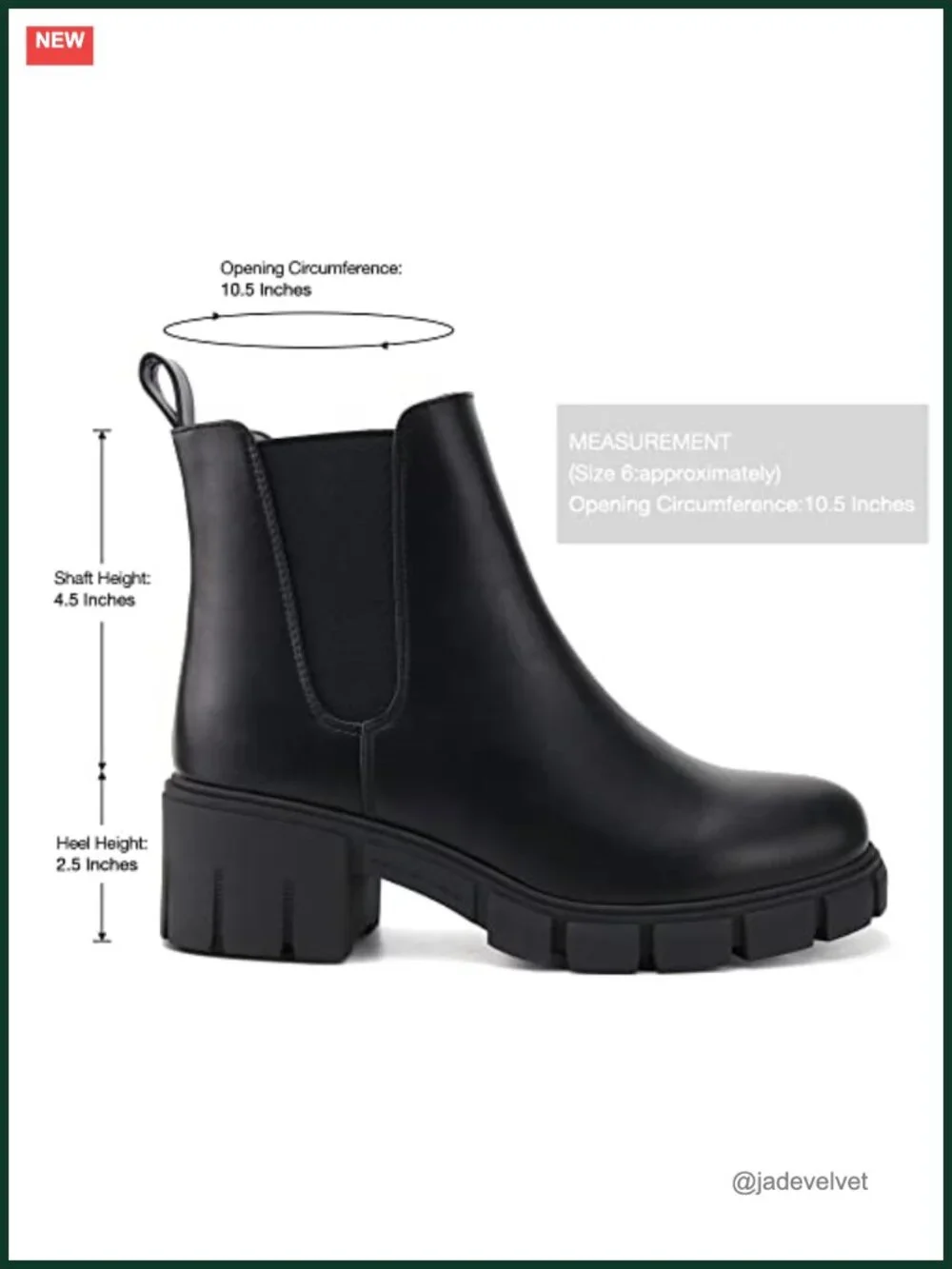 Women's Platform Chelsea Ankle Boots Chunky Heel Faux Leather Suede